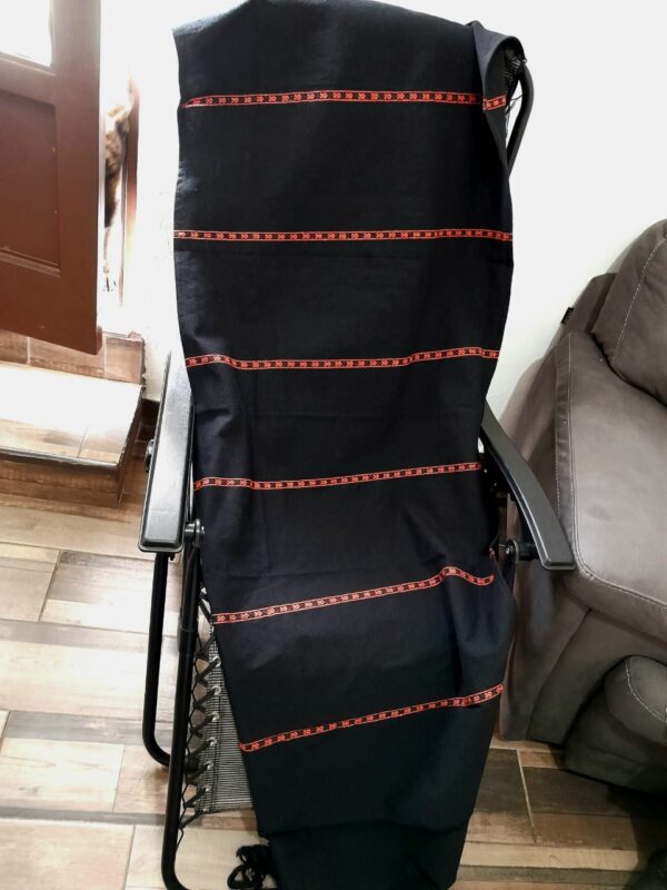 Rebozo Negro / Naranja/Blanco