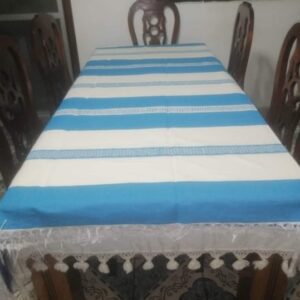 Mantel Natural / Azul celeste