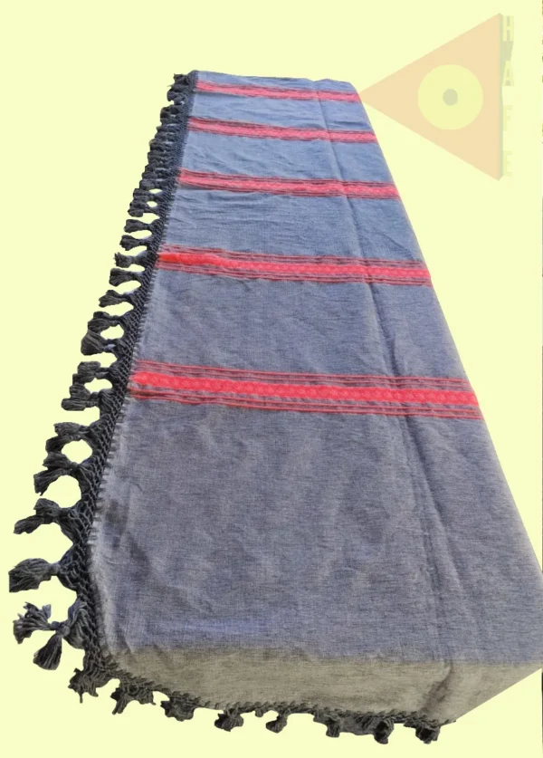 Colcha base blanco / gris / rojas