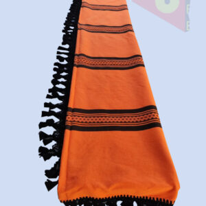 Colcha base Natural / Naranja/Negro