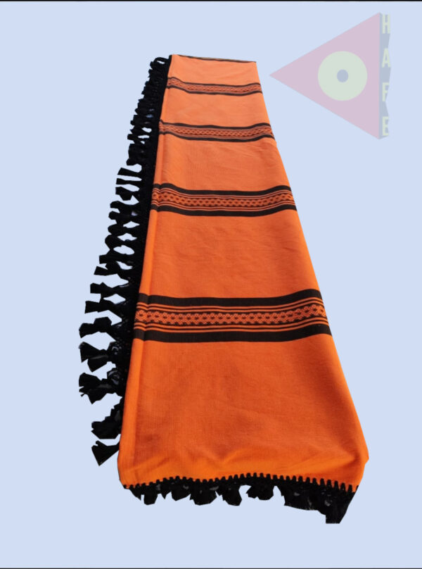 Colcha base Natural / Naranja/Negro