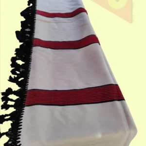 Colcha base natural / natural / rojo /negro