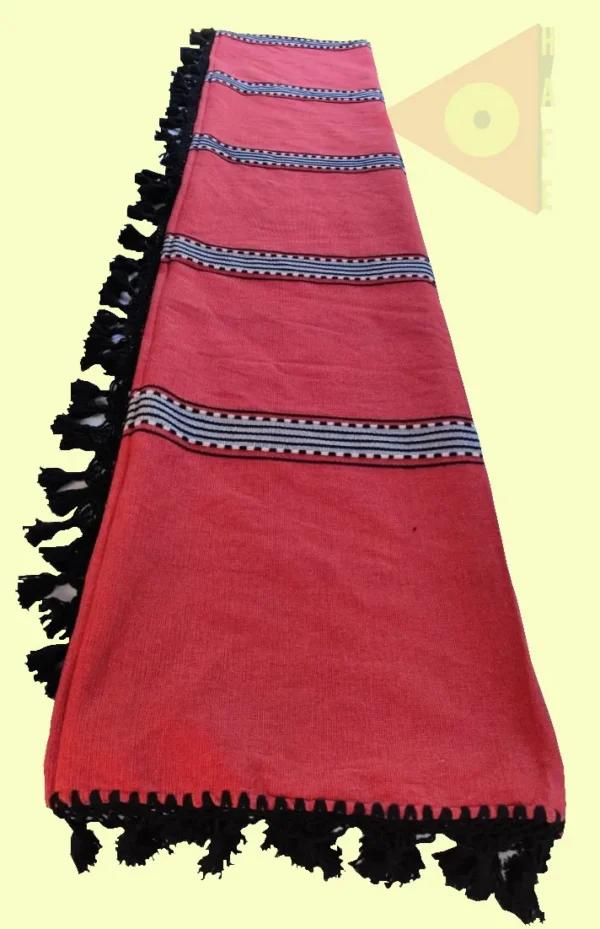 Colcha base natural / rojo / natual / negro