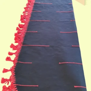 Colcha base Negro / detalles  Naranja