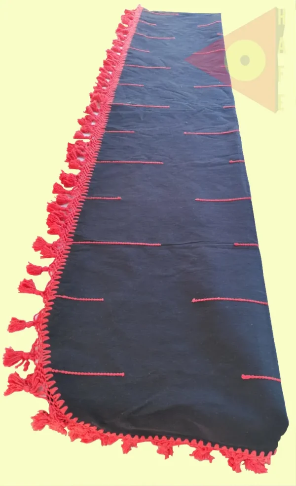 Colcha base Negro / detalles  Naranja