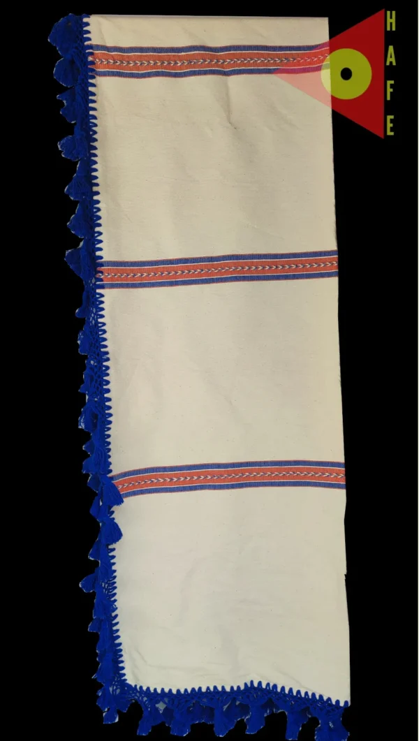 Colcha base Natural / Rojo / azul